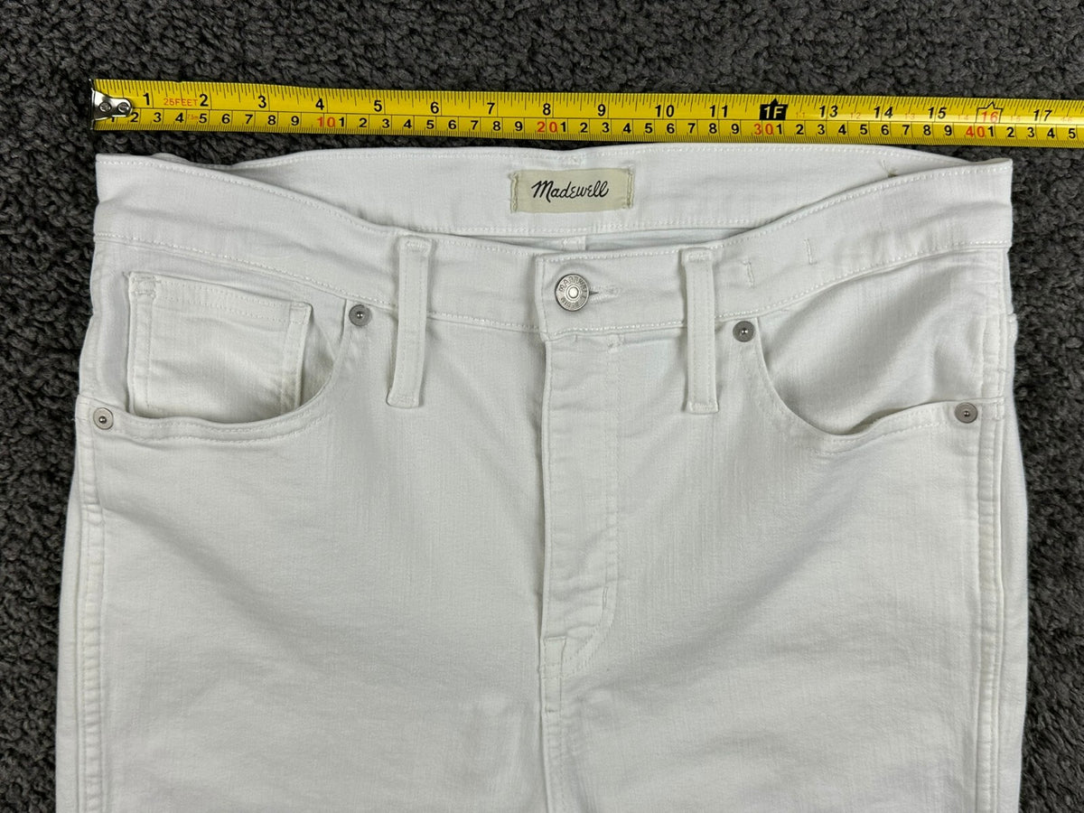 Madewell Womens 31P White 10" High-Rise Skinny Jeans Stretch