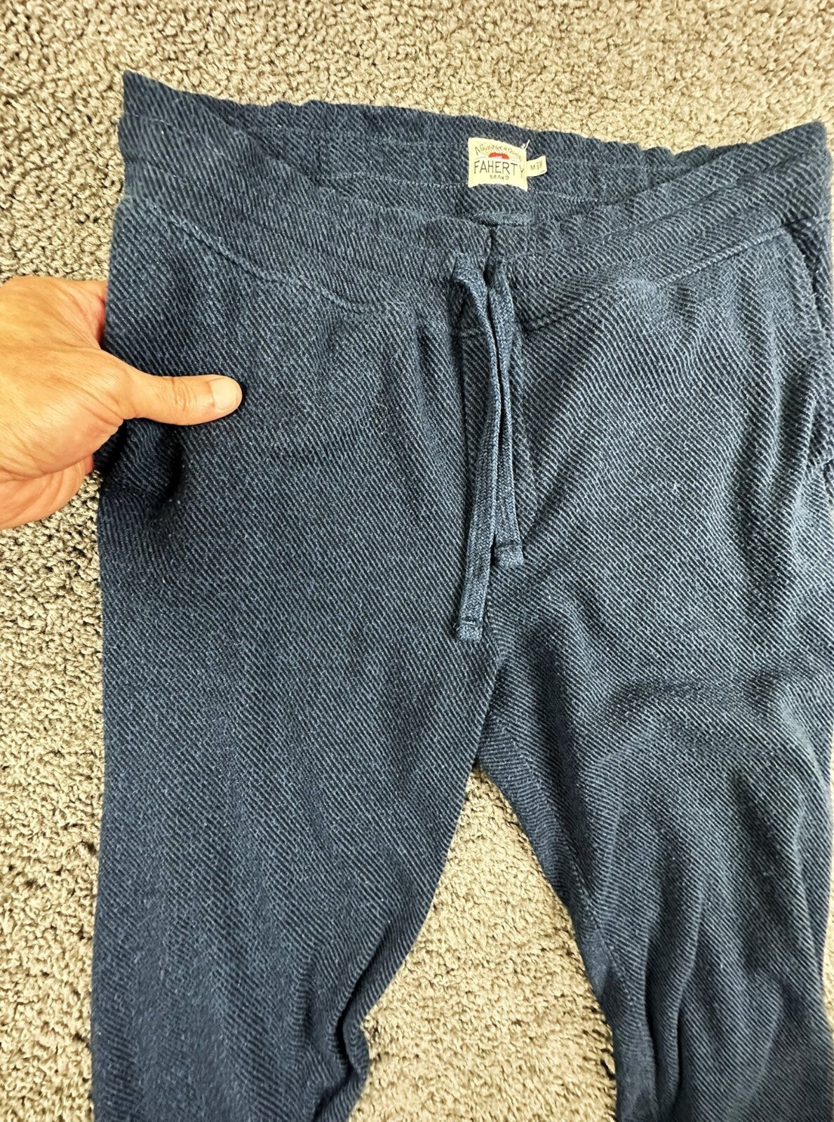 Faherty Brand Mens Medium Blue Navy Legend Sweatpant Jogger Pants Activewear