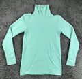 Athleta Flurry Blizzard Turtleneck Womens Mint Green Thumbhole Seamless Sz M