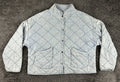 Z Supply Maya Quilted Jacket Womens Washed Indigo Blue Snap Front Shacket Sz L