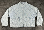 Z Supply Maya Quilted Jacket Womens Washed Indigo Blue Snap Front Shacket Sz L