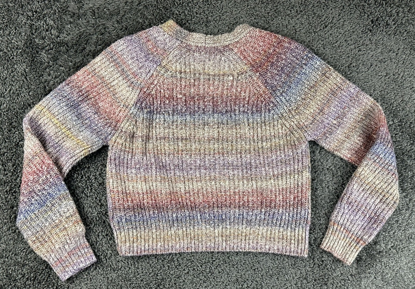 Rails Josie Space Dye Cardigan Sweater Womens S Amethyst V Neck Chunky Knit Soft
