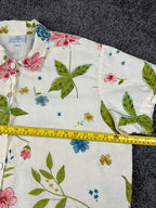 Hot Cotton by Marc Ware Women's 100% Linen Floral Short Sleeve Shirt XL