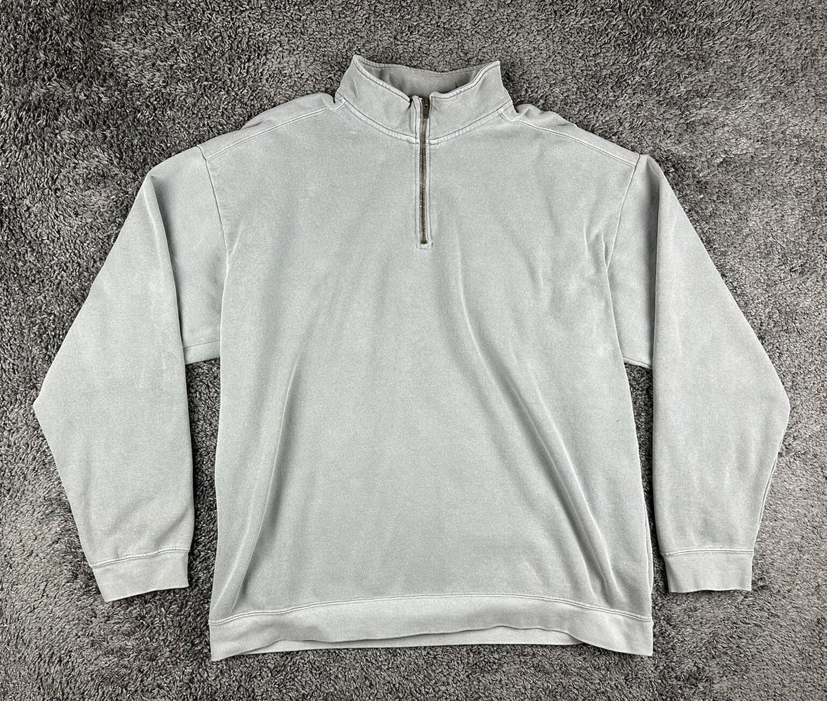 Comfort Colors 1580 Mens 2XL Grey Garment Dyed Quarter Zip Sweatshirt Pullover