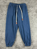 KIDORIMAN Mens Blue Jogger Pants XXL Casual Drawstring Cuffed Ankle Cotton