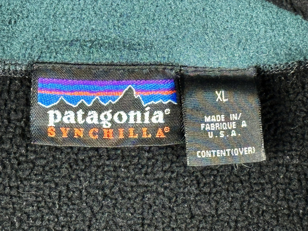 Vintage 90s Patagonia Synchilla Fleece Vest Mens XL Black 24 Hours of Moab
