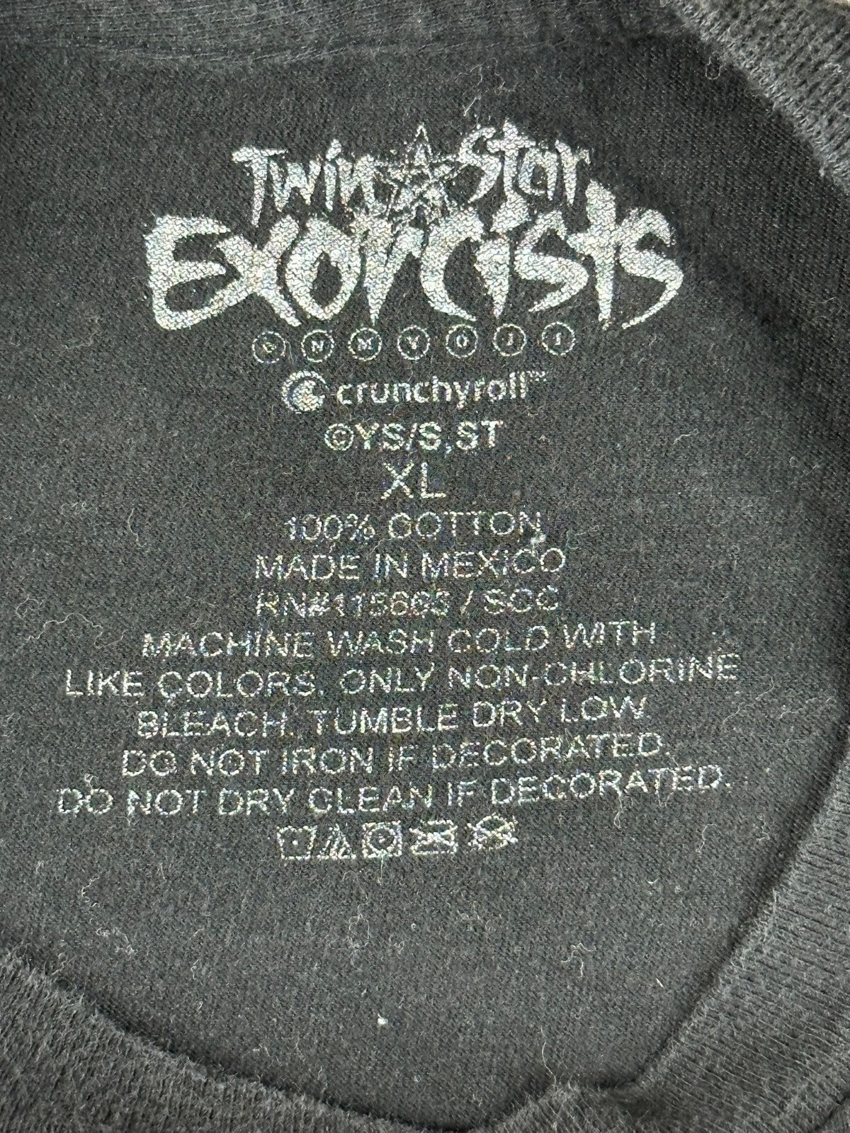 Twin Star Exorcists T-Shirt Mens XL Black Graphic Anime Manga Crunchyroll Tee