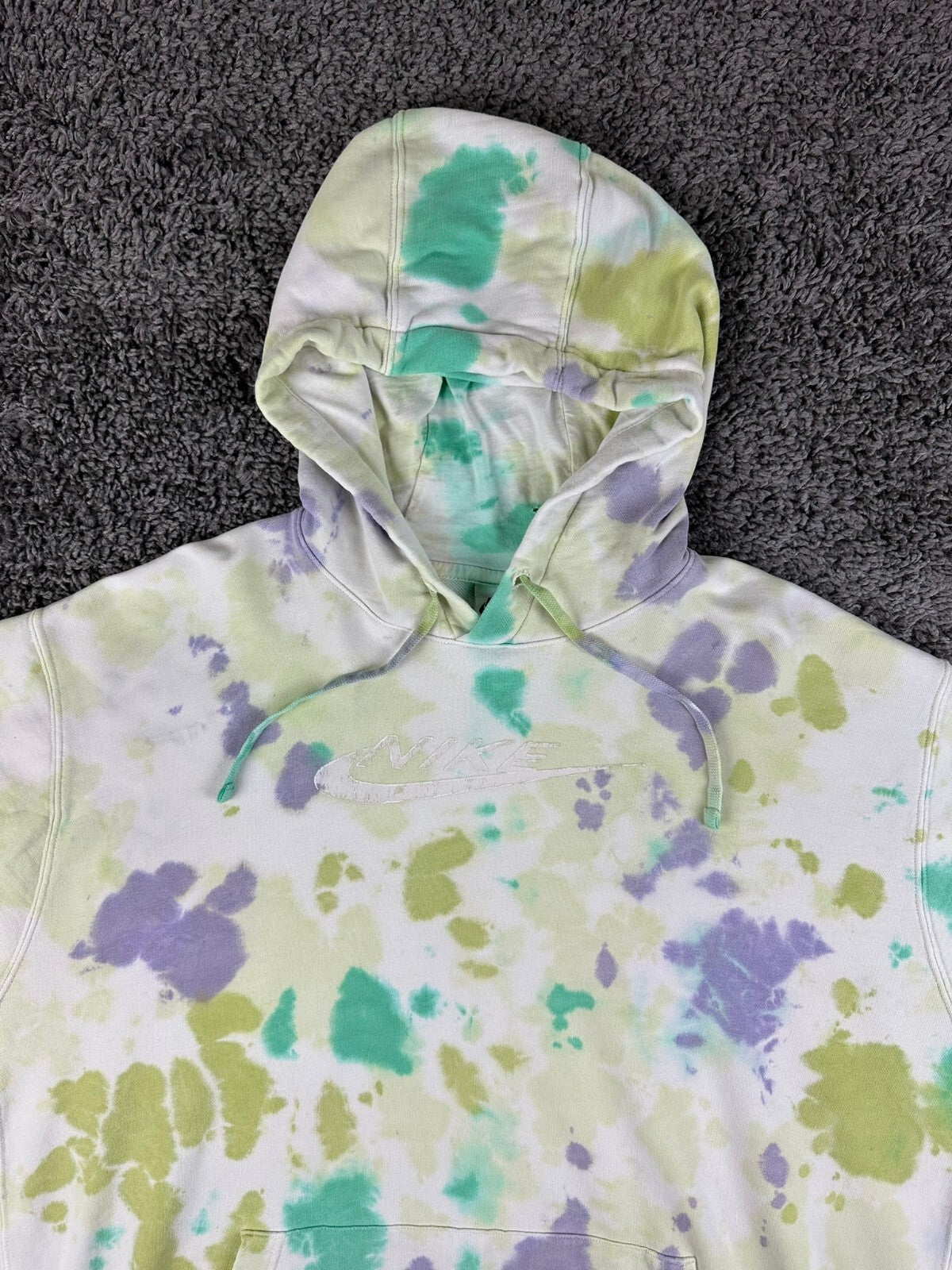 Nike Mens 3XL Sportswear Club Fleece Ice Dye Pullover Hoodie Space Purple