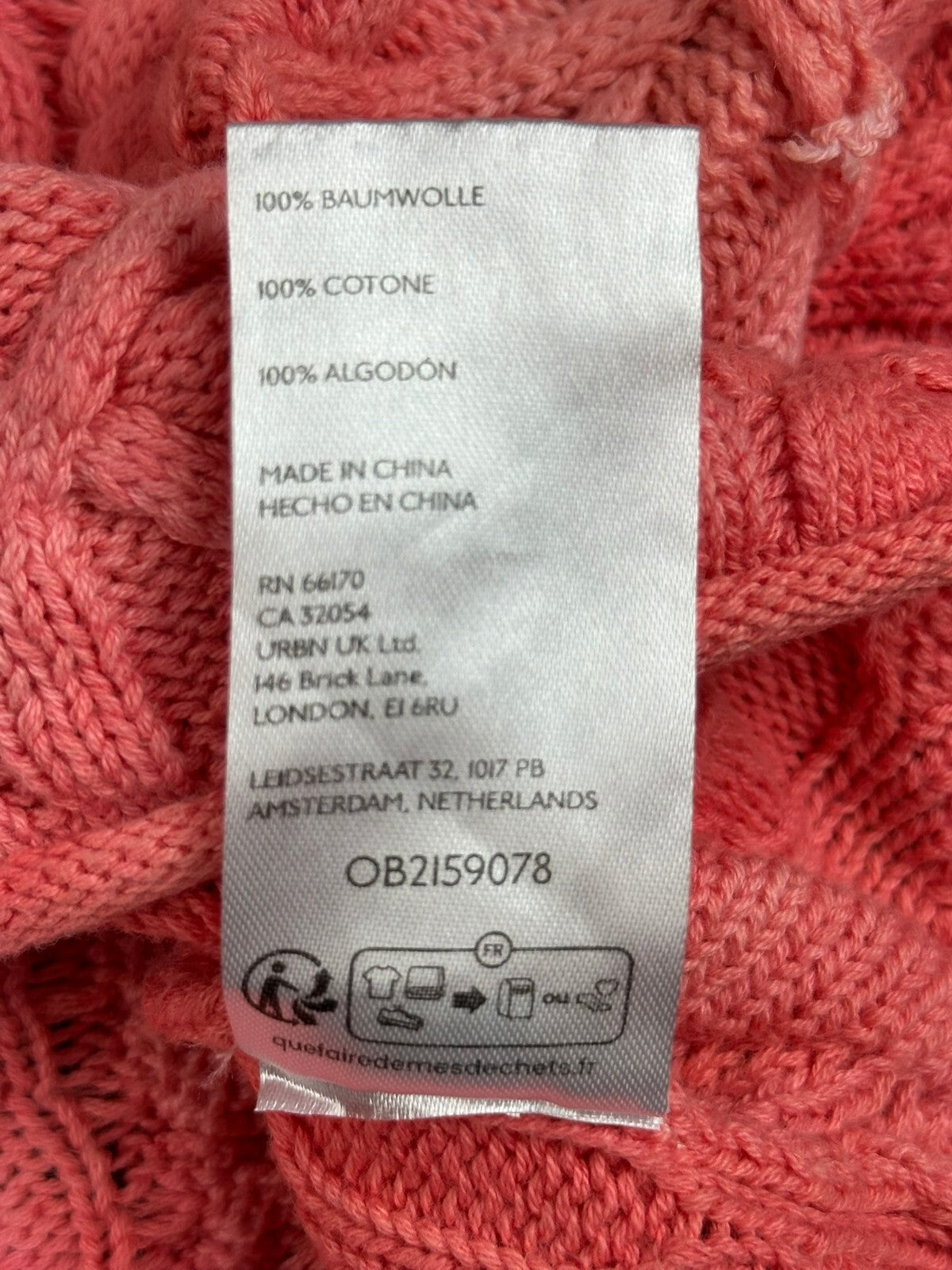 Free People Washed Ashore Women's Medium M Sweater Pink Cable Knit Crop Pullover