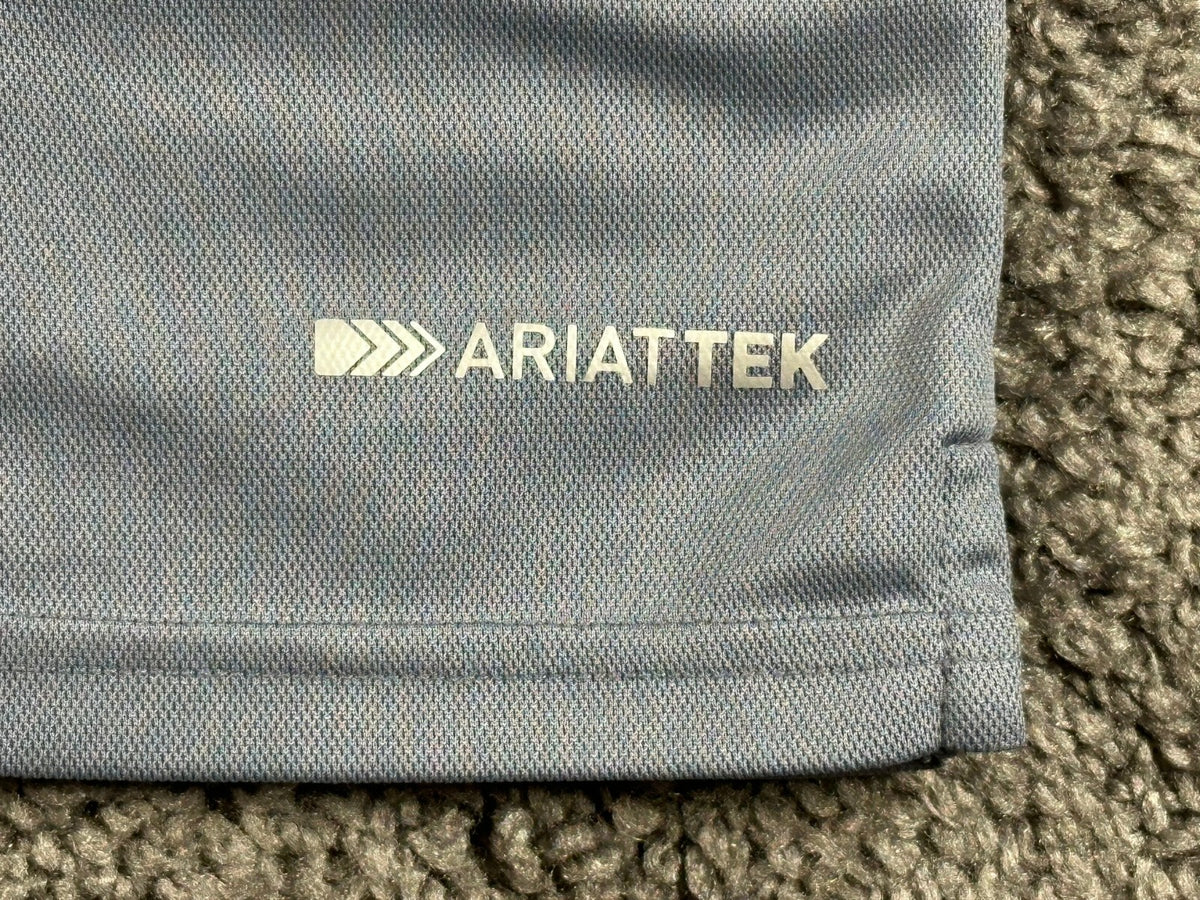 Ariat TEK Heat Series Polo Shirt Mens XL Gray Short Sleeve Equestrian Workwear