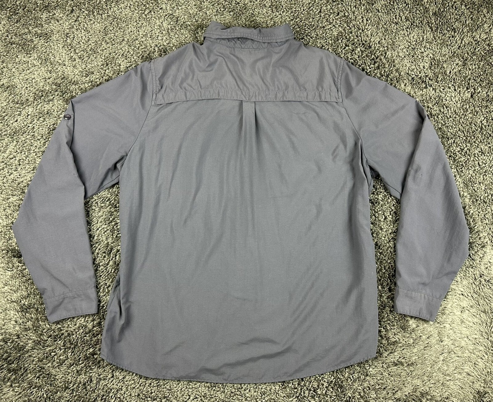 REI Sahara Womens Hiking Shirt Gray UPF 40+ Roll Tab Convertible Sleeve Sz XL
