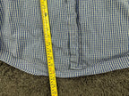 Vintage Façonnable Mens L Blue Plaid Short Sleeve Shirt USA