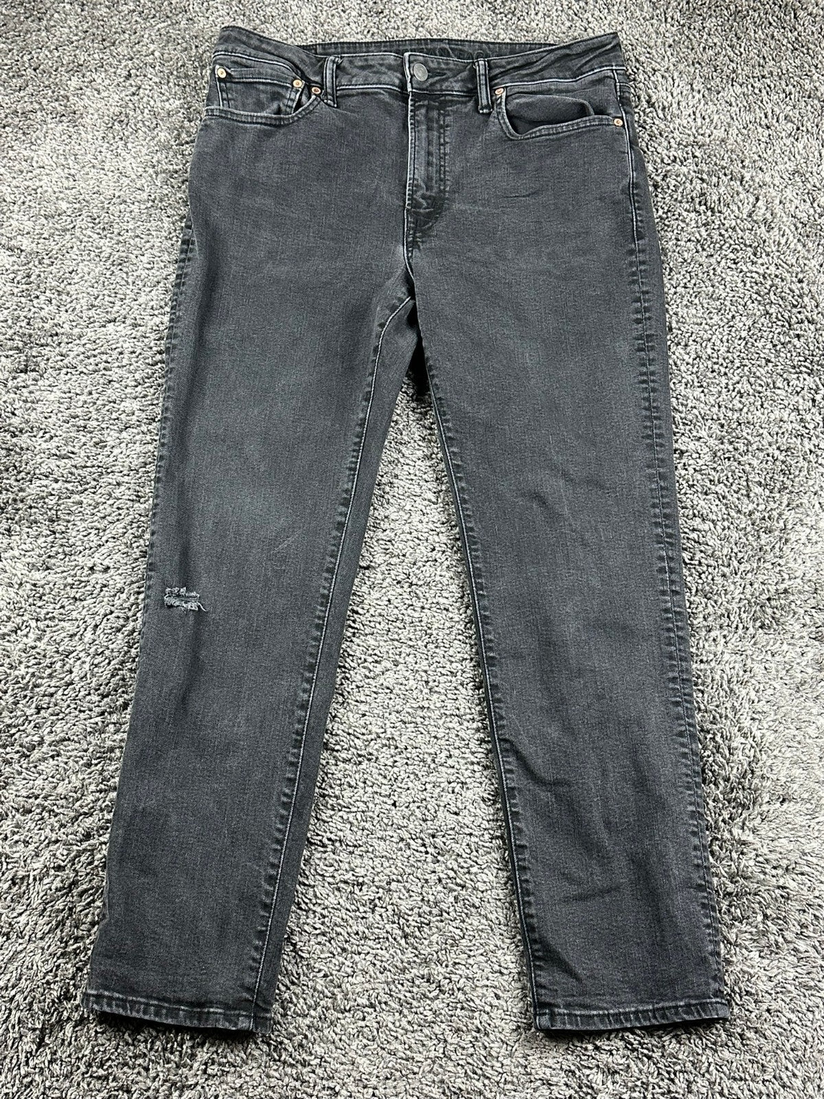 American Eagle AirFlex+ Jeans Mens Black Gray Distressed Stretch Denim Sz 34x32