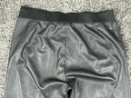 Matty M Faux Leather Jogger Pants Womens Size Medium Black Elastic Waist