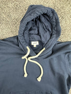 PACT Mens Size L Navy Blue 100% Organic Cotton Hooded Sweatshirt Hoodie