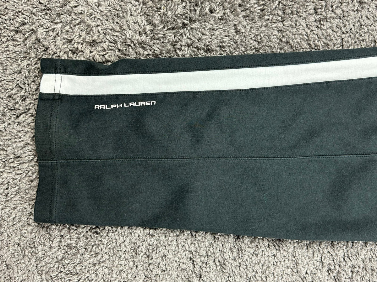 Polo Ralph Lauren Mens M Black White Stripe Interlock Track Pants Joggers