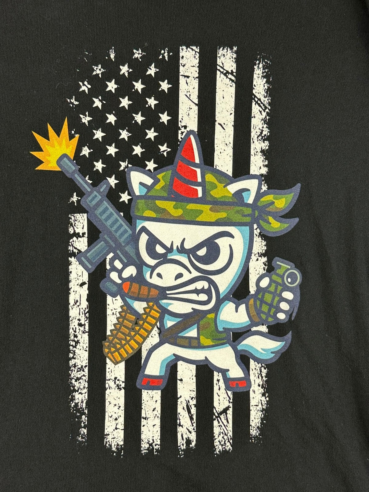 Defense Unicorns Warhacker T Shirt Black Military Tactical Combat Unicorn Sz XL