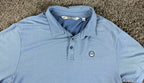 TravisMathew Polo Shirt Men Blue Pima Cotton Stretch Cranwell Golf Resort Sz L