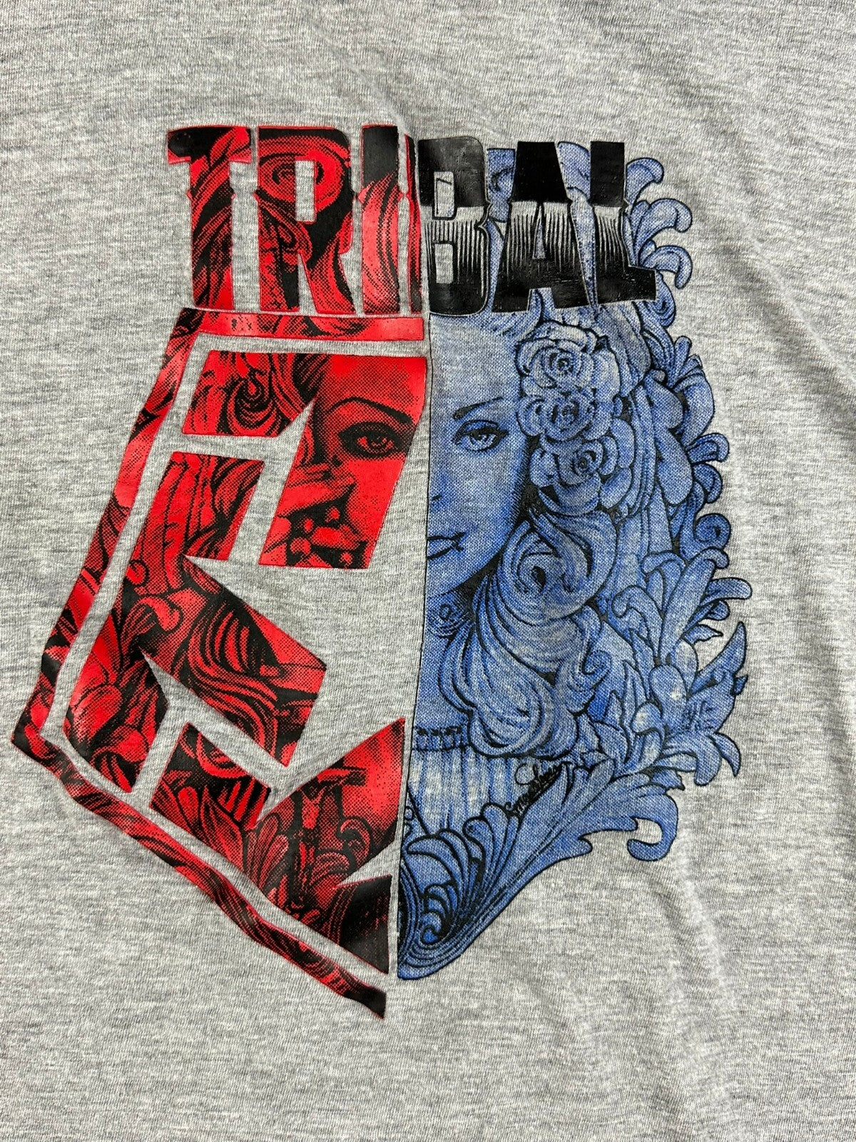 Tribal Gear Streetwear Graphic T Shirt Mens L Heather Gray