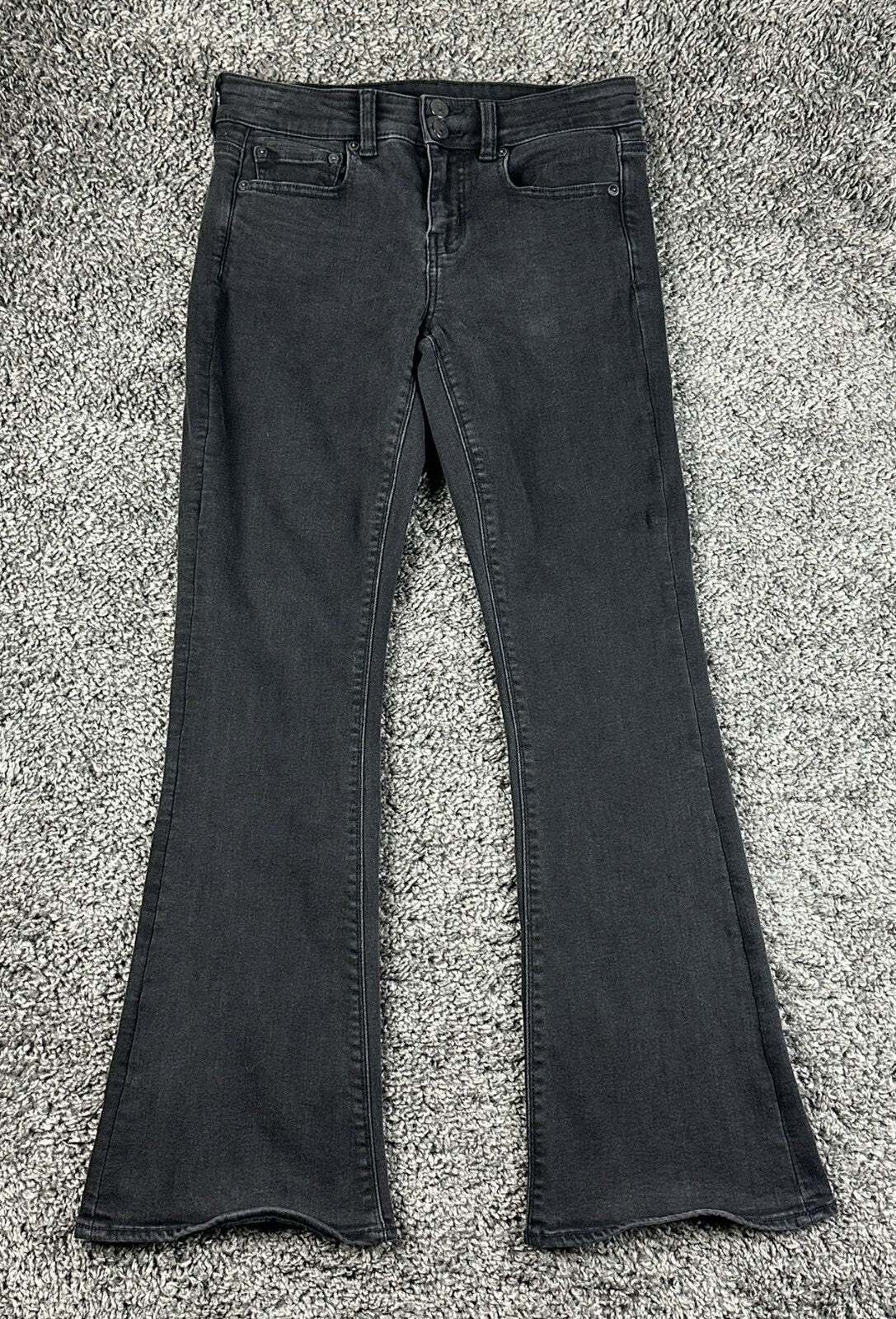 American Eagle Womens 10 Black Wash Ne(x)t Level Stretch Artist Flare Jeans