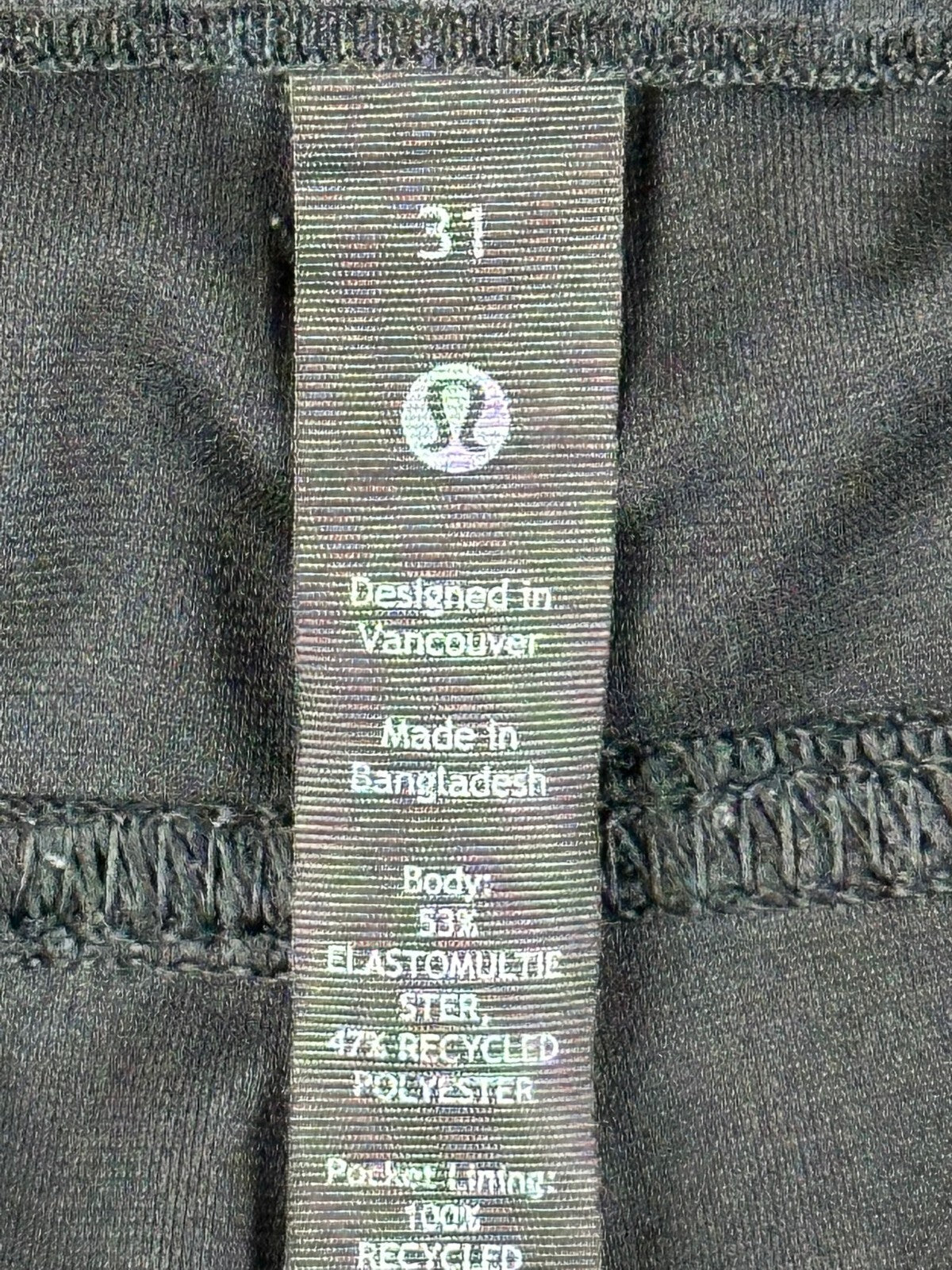 Lululemon ABC Slim-Fit 5 Pocket Pants Mens Black Warpstreme Trousers Sz 31x27