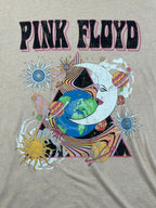 Pink Floyd T-Shirt Men Tan Celestial Moon Planet Graphic Band Tee Sz Large