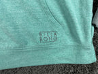 Billabong Womens Hoodie Teal Gray Colorblock Raglan Pullover Sweatshirt Sz Small