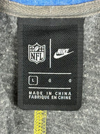Nike NFL LA Rams Womens L Raglan Full Zip Hoodie Grey Blue Contrast Stitch