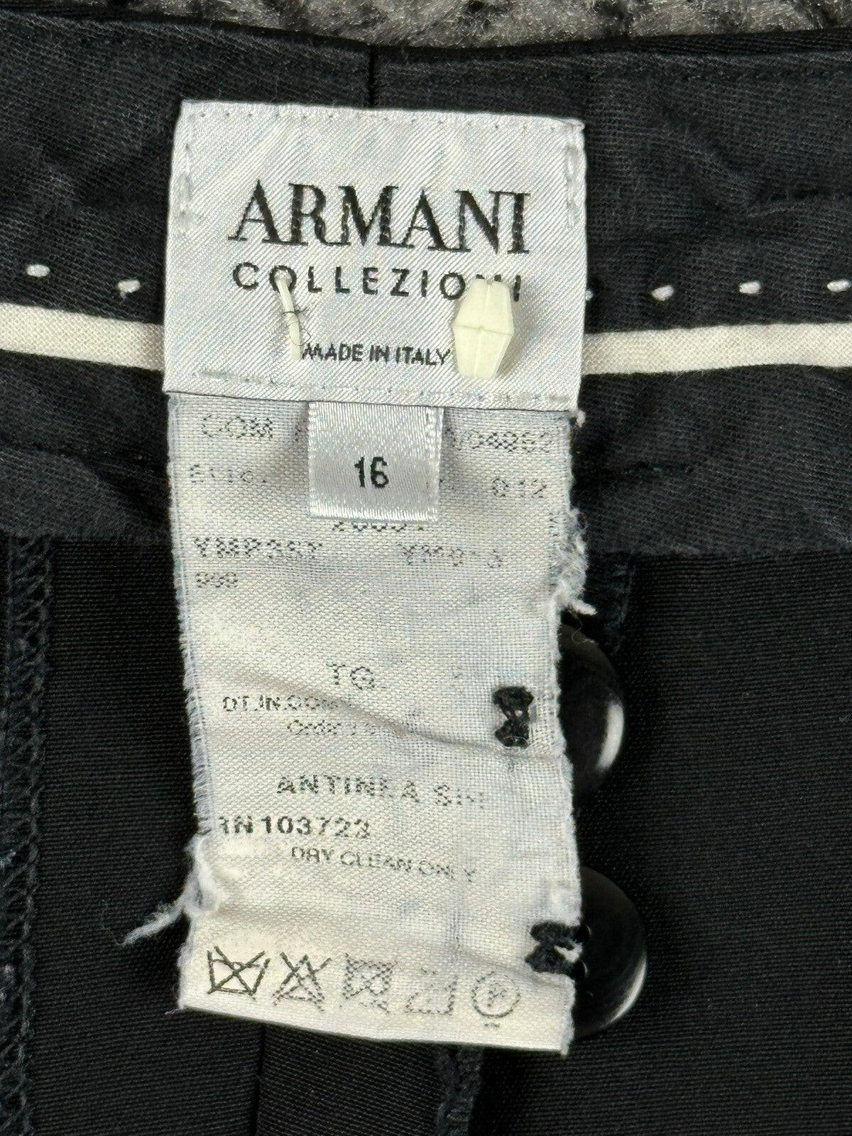 Armani Collezioni Womens Black Wide Leg Dress Pants Made in Italy Sz 16