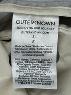 Outerknown Mens Beach Trouser Pants Gray Hemp Cotton Button Fly Sz 31