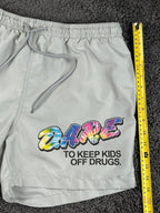 DARE To Keep Kids Off Drugs Swim Trunks Men Gray Board Shorts Sz Large