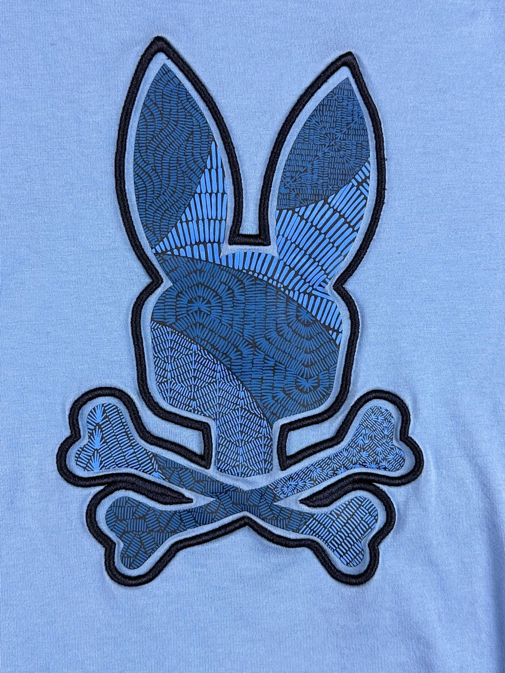 Psycho Bunny Mens M Light Blue Pima Cotton Big Logo T-Shirt Size 5 Medium