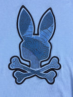 Psycho Bunny Mens M Light Blue Pima Cotton Big Logo T-Shirt Size 5 Medium