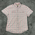 John Varvatos USA Men's Plaid Cotton Short Sleeve Button Down Shirt Small