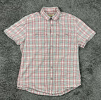 John Varvatos USA Men's Plaid Cotton Short Sleeve Button Down Shirt Small