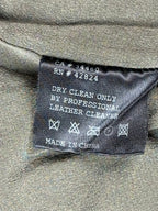 VEDA Leather Jacket Women Olive Green Asymmetrical Moto Wool Knit Silk Sz M