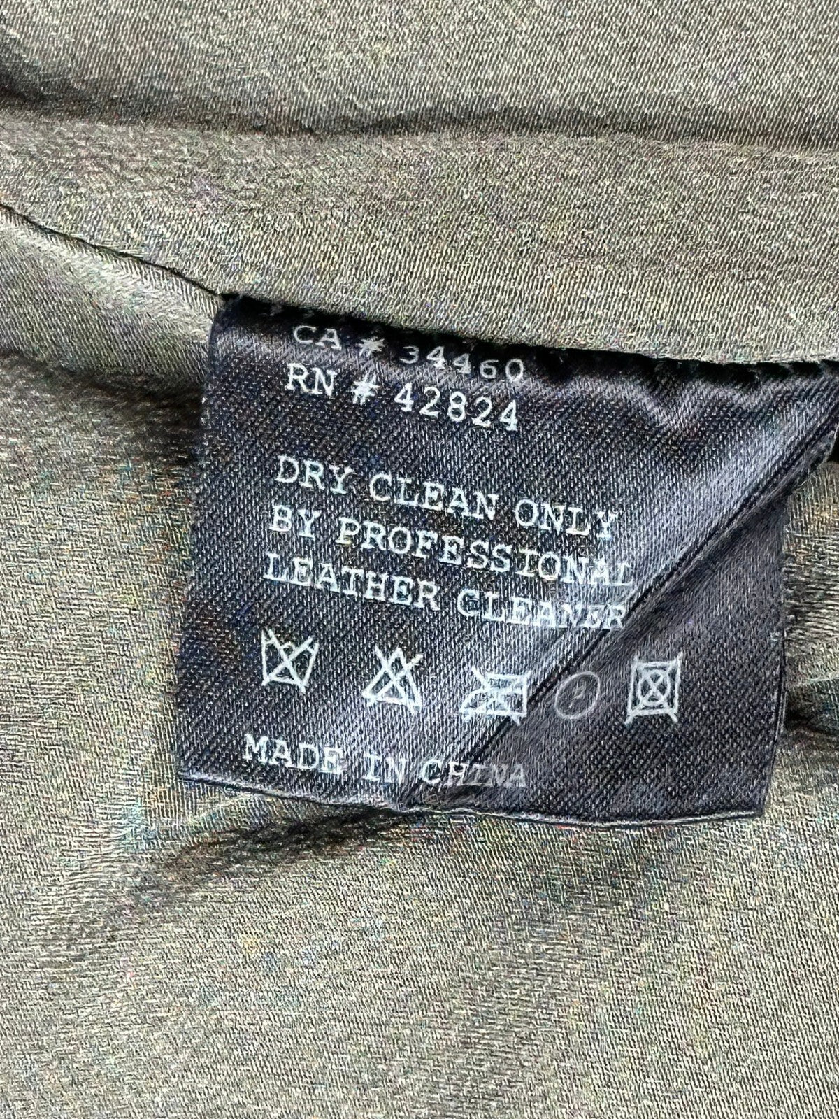 VEDA Leather Jacket Women Olive Green Asymmetrical Moto Wool Knit Silk Sz M