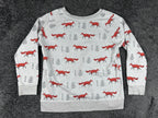L.A. Soul Sweatshirt Womens M/L Gray Woodland Fox Print Crewneck