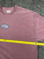 Surf Locos Mens XL Sunburst Oval Logo Washed Plum Burgundy T-Shirt Made in USA