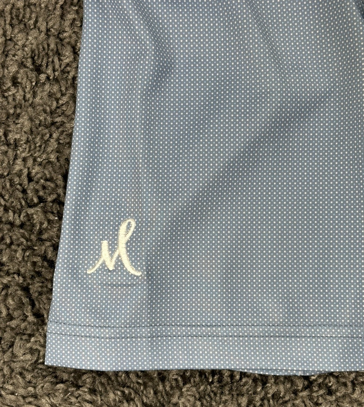 Peter Millar Mens XL Light Blue Micro Dot Performance Golf Polo Shirt Stretch