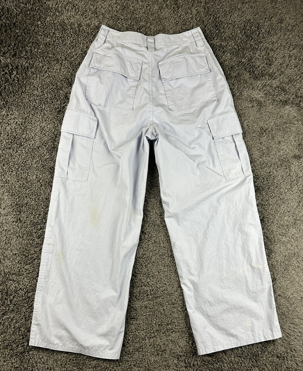 Alexander Wang Womens M High-Waisted Cotton Cargo Pants Light Blue