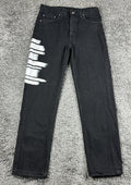 Vintage Levis 505 Jeans Mens 34x30 Black Made In USA Painted Distressed Grunge