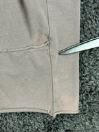 Luukaa Lagenlook Womens Button Tunic Shirt Taupe Gray Size 8 Mixed Media Pockets