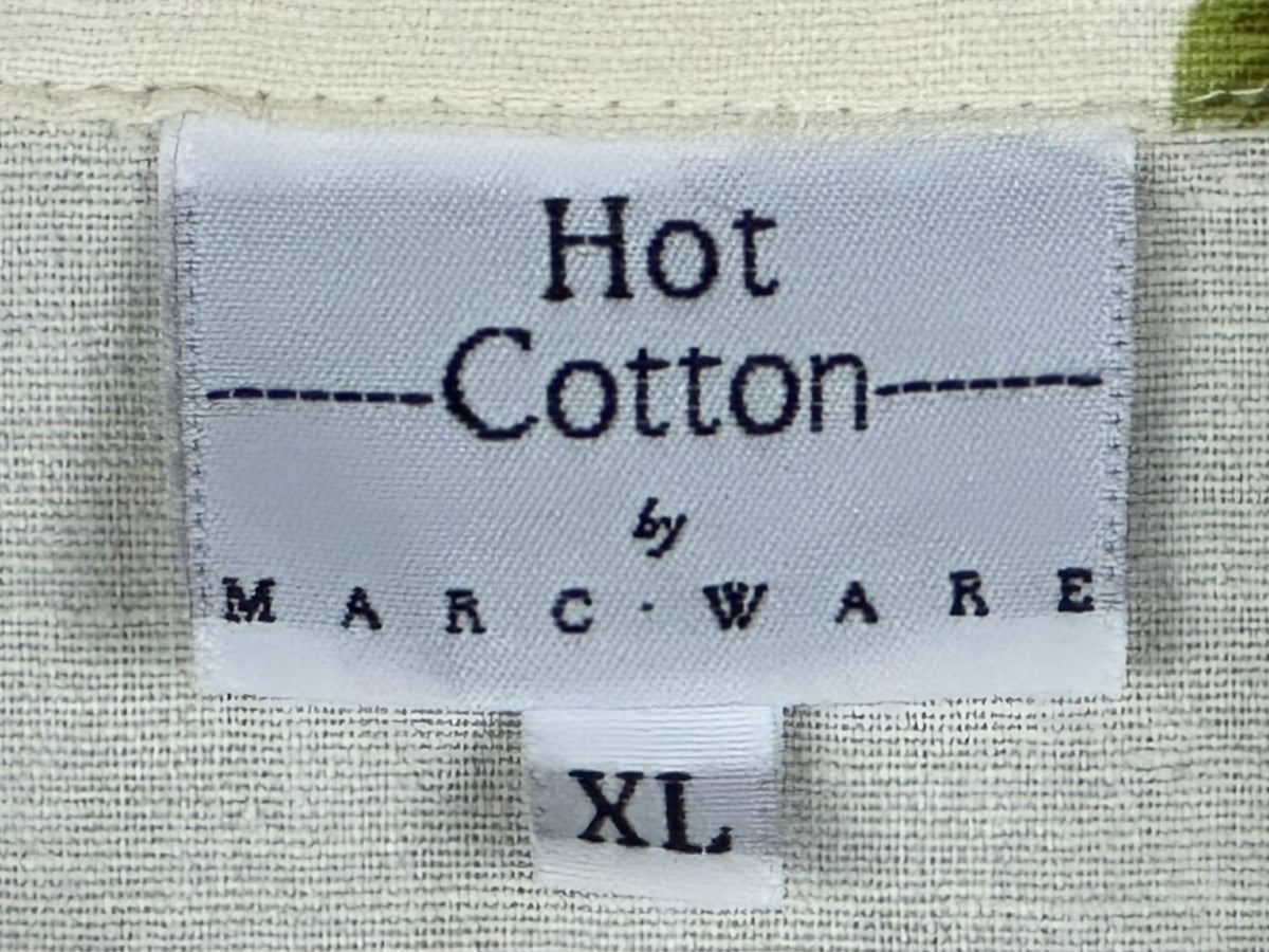 Hot Cotton by Marc Ware Women's 100% Linen Floral Short Sleeve Shirt XL