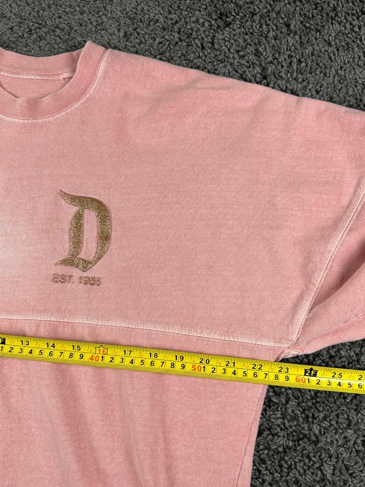 Disneyland Resort Spirit Jersey Womens Pink Gold Glitter Long Sleeve Sz Small