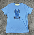 Psycho Bunny Mens M Light Blue Pima Cotton Big Logo T-Shirt Size 5 Medium