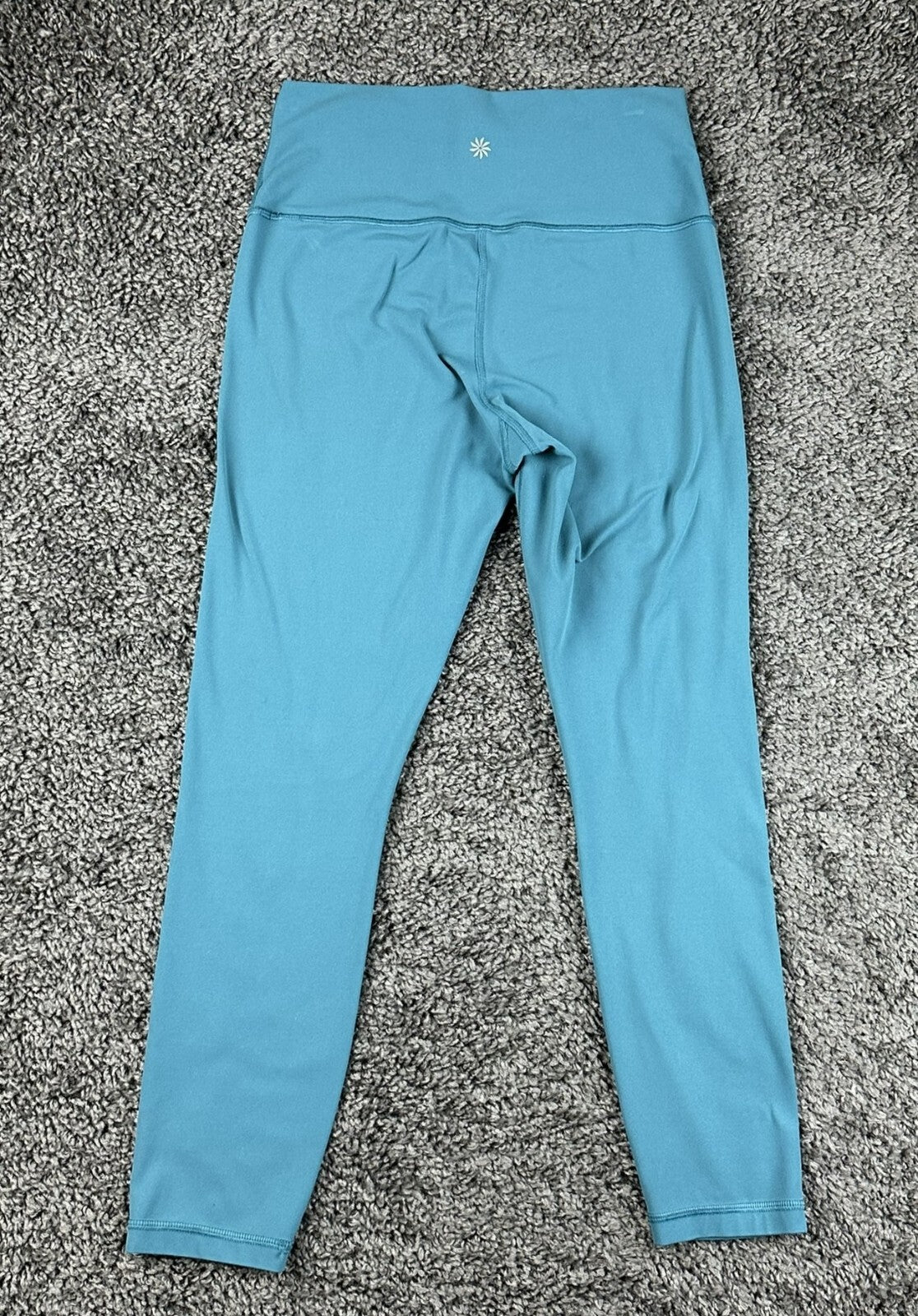 Athleta Womens M Transcend 7/8 Tight Leggings Teal Yoga Gym Workout Pants