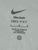 Nike Swift Dri-FIT UV 1/4 Zip Running Top Women White Long Sleeve Thumbholes L