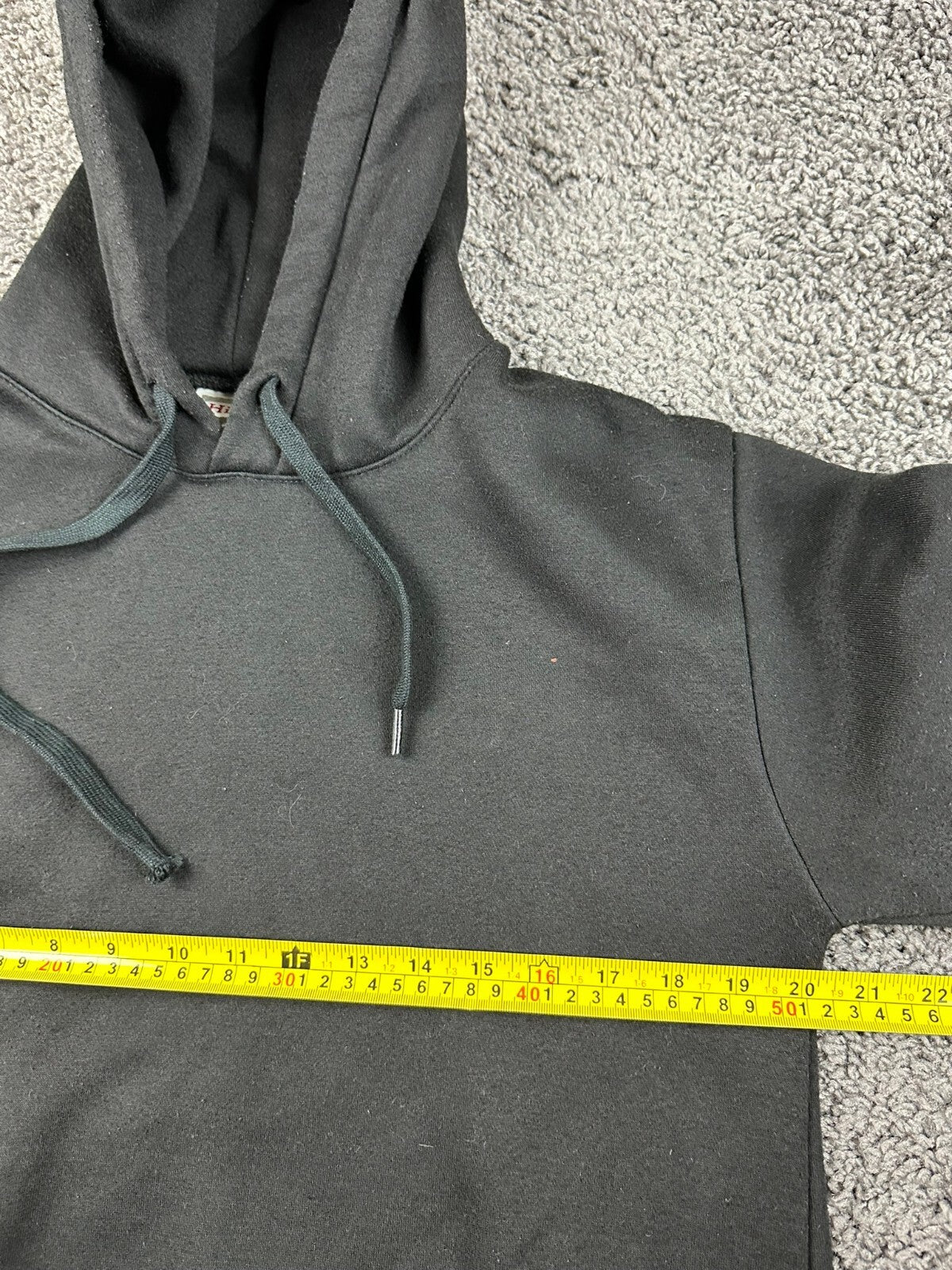 Vintage Hill Made in USA Black Pullover Hoodie Sweatshirt Mens Small Blank