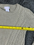 Tommy Bahama Girls M 10-12 Beige Cable Knit Sweater Pom Beanie 2 Piece Set